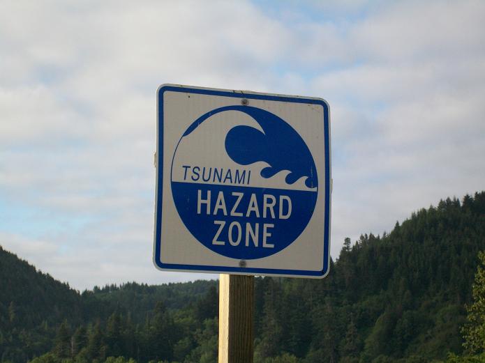 sign reading Tsunami Hazard Zone